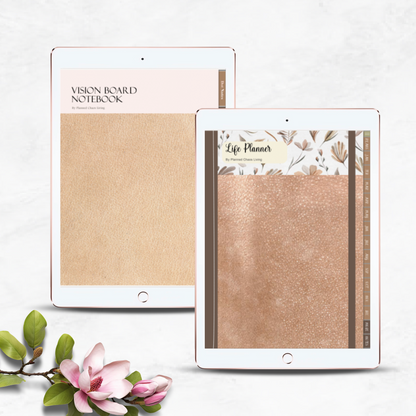 Digital Life Planner and Digital Journal Bundle-Pink Floral