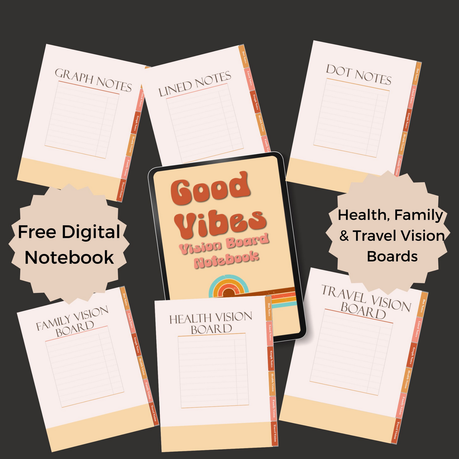 Good Vibes Digital Planner Bundle Mockup