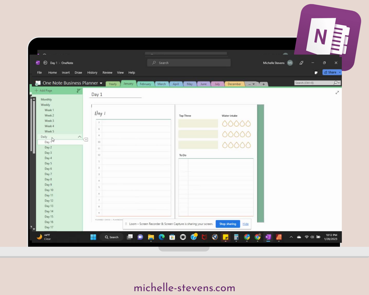 OneNote Business Planner Template