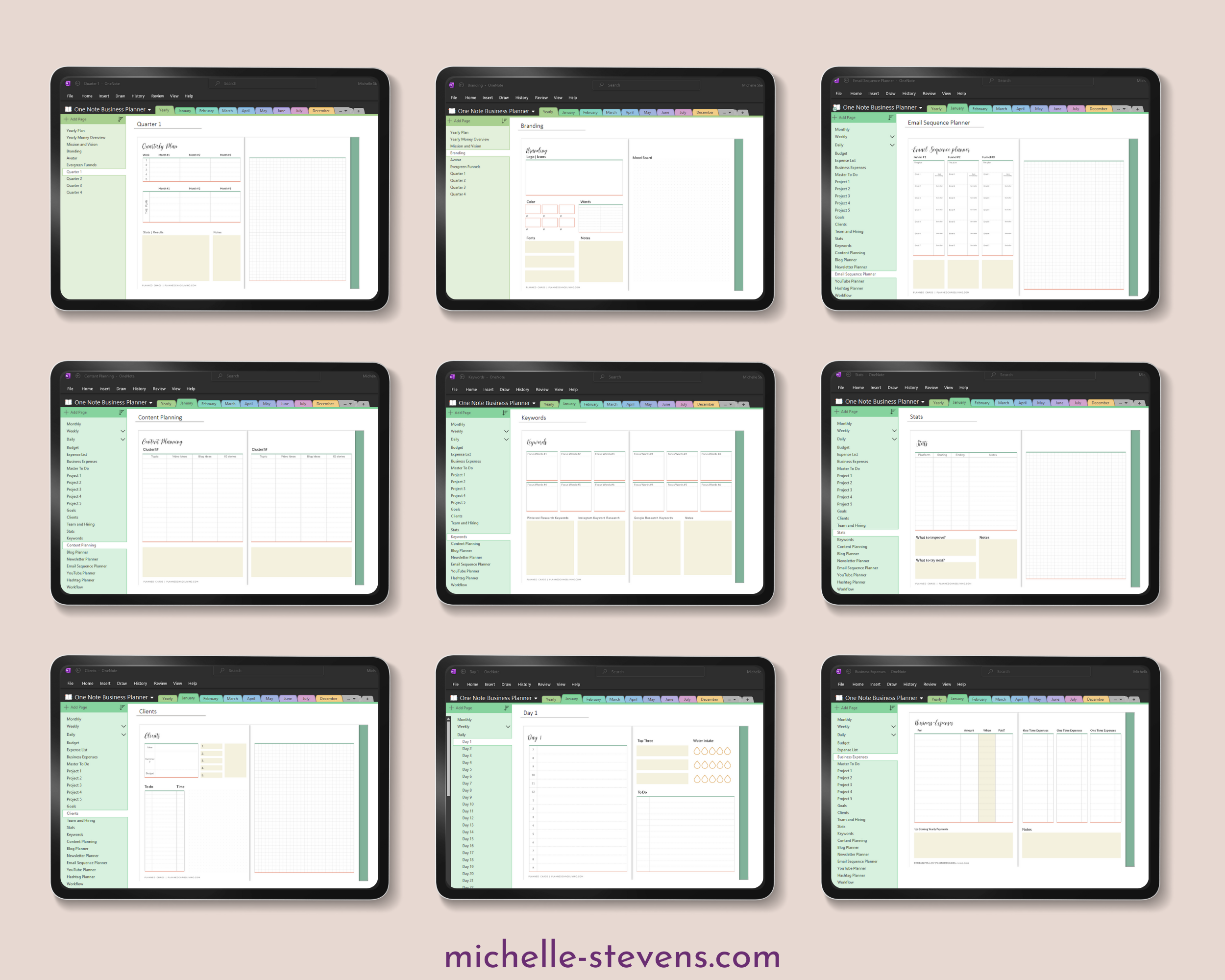 OneNote Business Planner Template